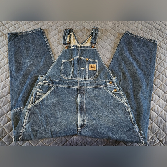 Mens Berne Denim Overalls Sz 40x30 - Picture 4 of 5